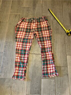 jammies for your family - green, red, and white plaid pajama pants - size xxl